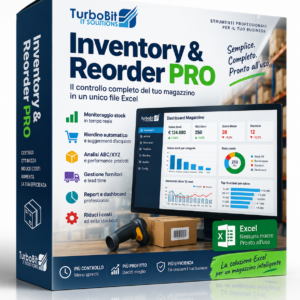 Inventory & Reorder PRO – Dashboard Excel per Stock, Riordino e Analisi ABC/XYZ - Gestione Magazzino