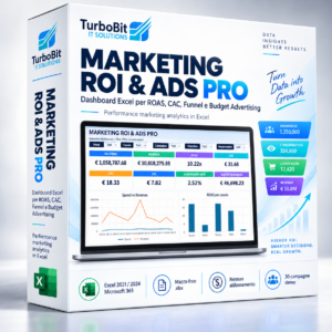 Marketing ROI & Ads PRO – Dashboard Excel per ROAS, CAC, Funnel e Budget ADV